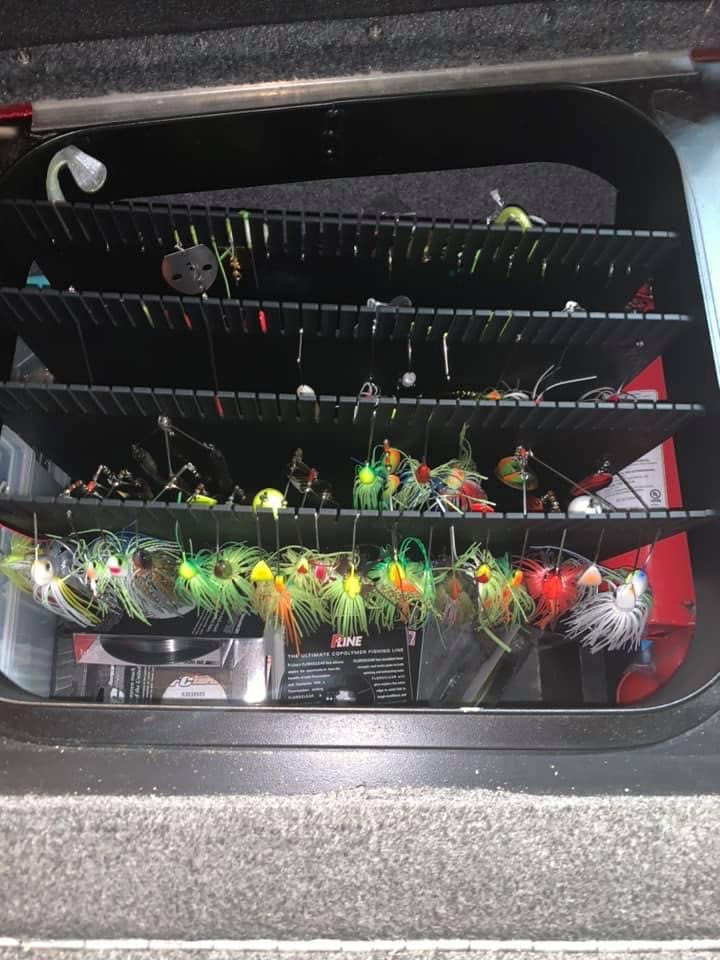 bass boat lure hanger T-H Marine Tackle Titan Hangar Storage System - Mounted Magnetic Fishing Lure Holder and Organizer - Can Be Configured to Fit Any Boat or Dock size fishing lure. Fishing Lure Holder / Organizer