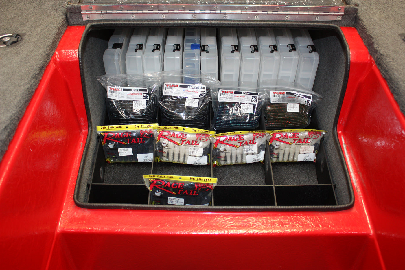 bullet in tackle box Workz Battle TackleWorkz easy to access 1999 Bullet 21XDC Center Compartment