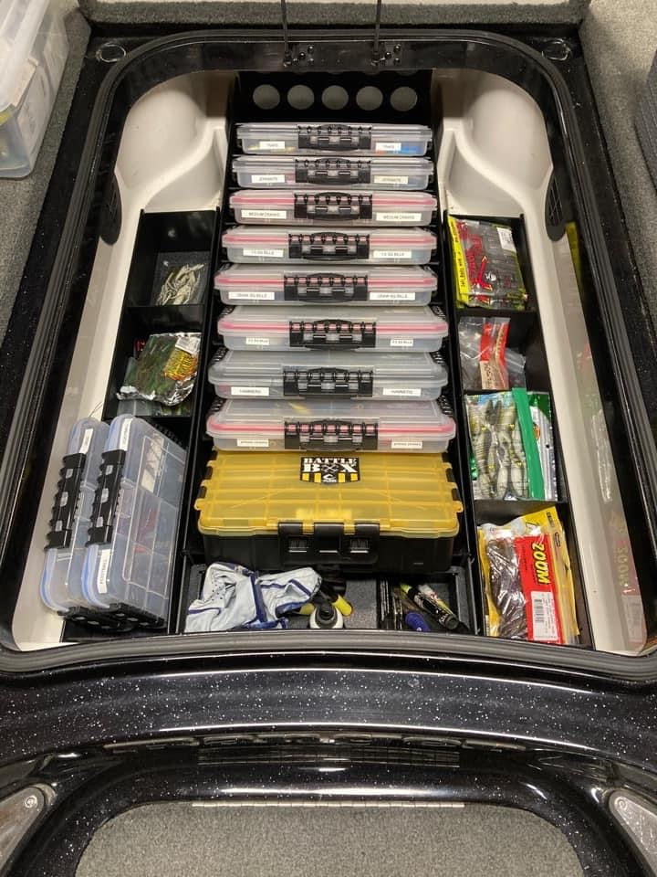 bass boat lure storage NPDRANG0023 2014-2021 Ranger® Z520C/L FRONT DECK CENTER COMPARTMENT TACKLE  STORAGE TRAY SYSTEM